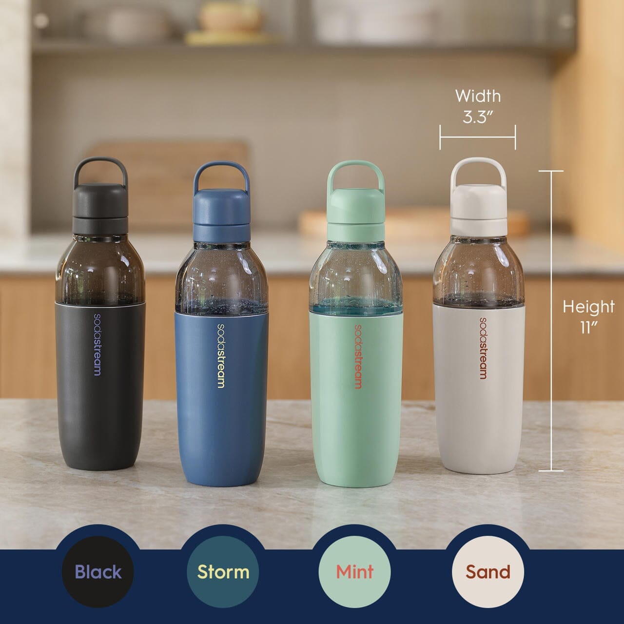 Sodastream Fizz & Go? Easy Mix Insulated Stainless Steel Bottle Sand 23.7 oz - Image 3
