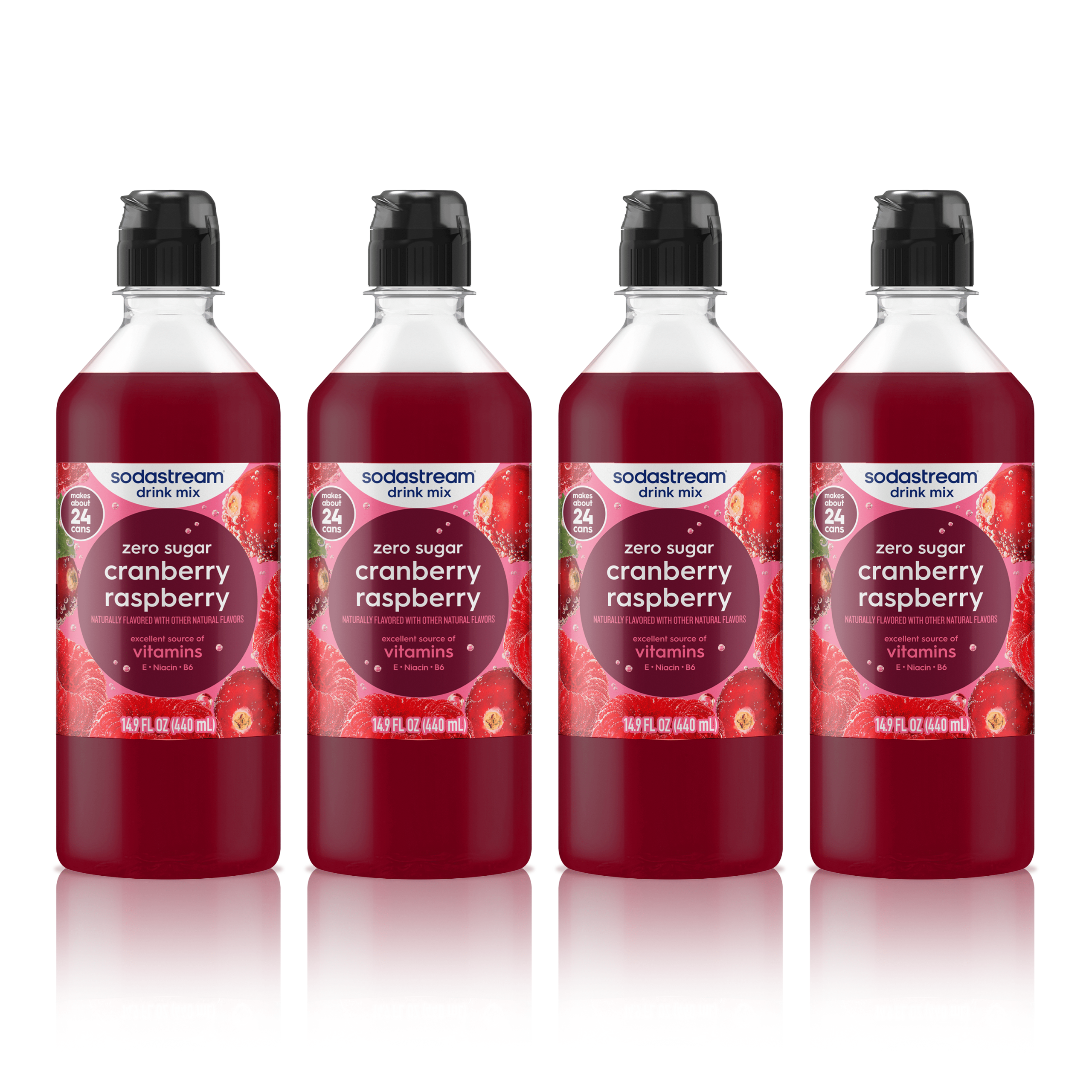 Sodastream Classics? Cranberry & Raspberry Zero Sugar Drink Mix 4 Pack 440ml