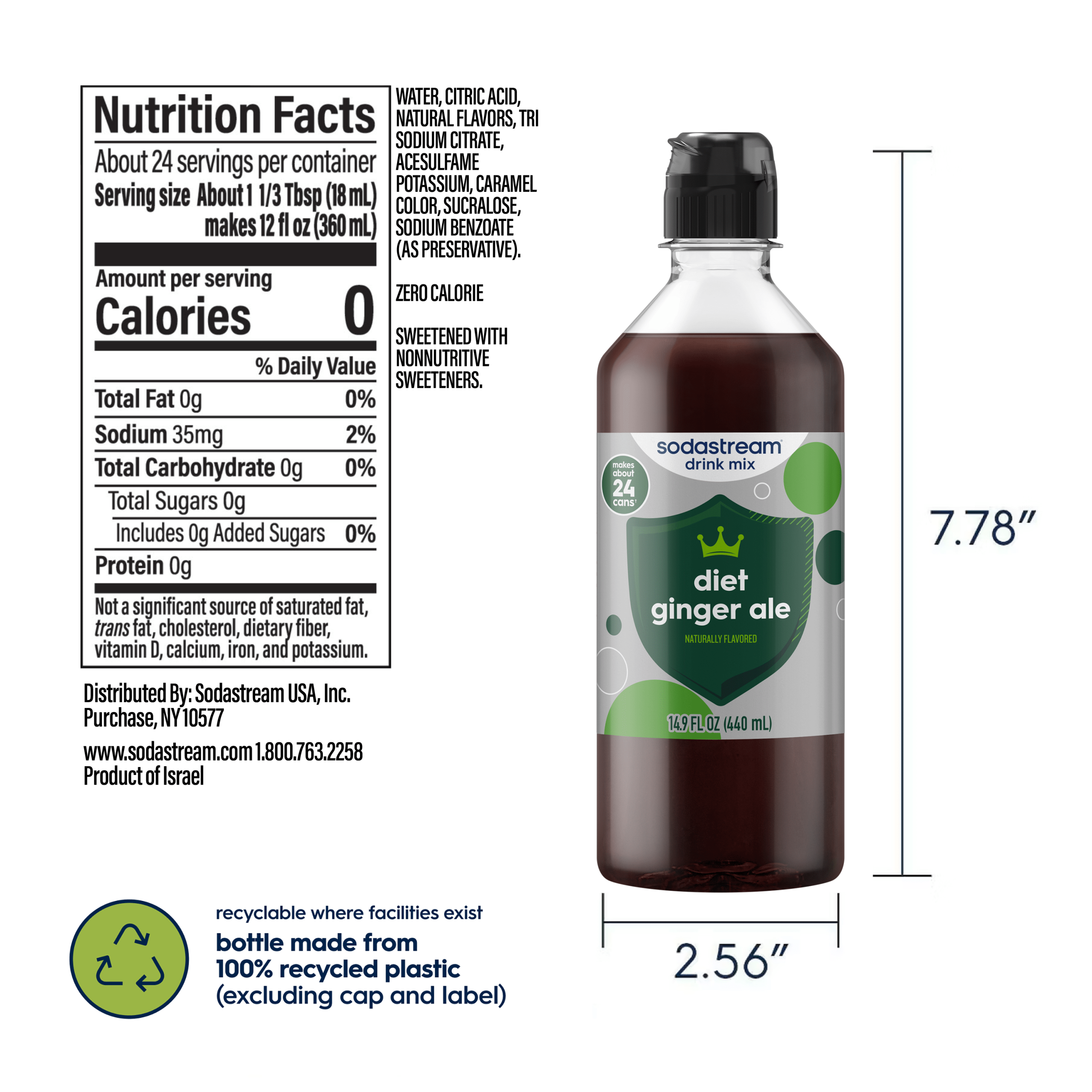 Sodastream Classics? Diet Ginger Ale Drink Mix 440ml - Image 6