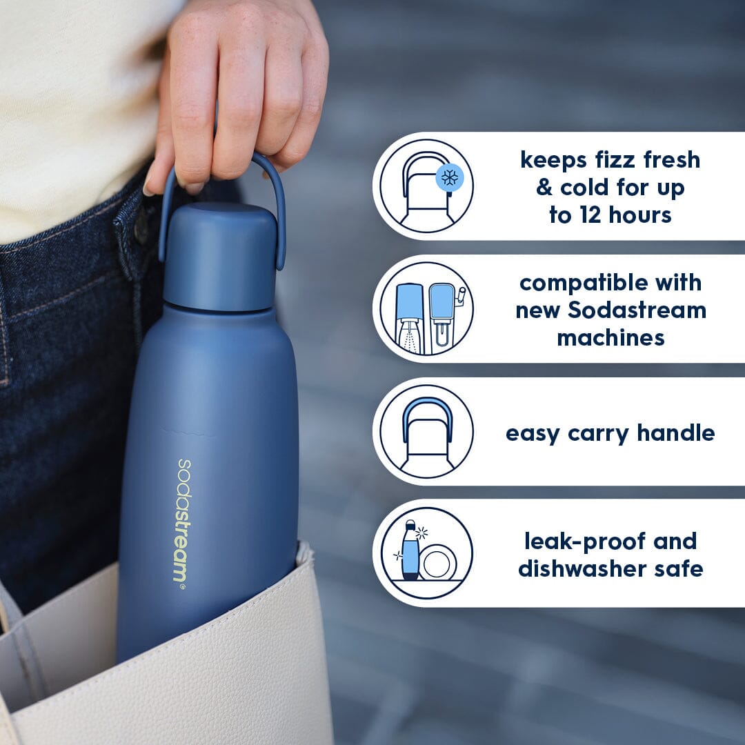 Sodastream Fizz & Go? Insulated Stainless Steel Bottle Storm Blue 30.4 oz - Image 3